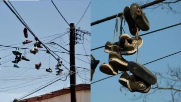 tirar zapatos al tendido electrico